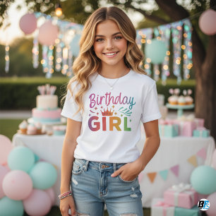 Birth Day Girl White Elegant  T-Shirt