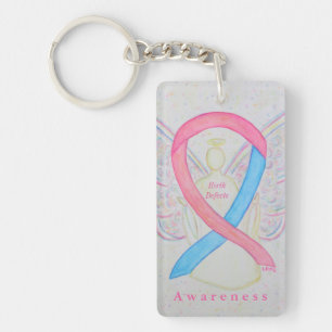 Birth Defects Angel Awareness Ribbon Keychain