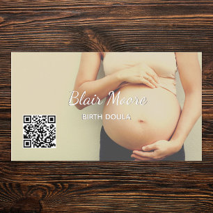 Birth Doula Midwife Custom QR Business Card