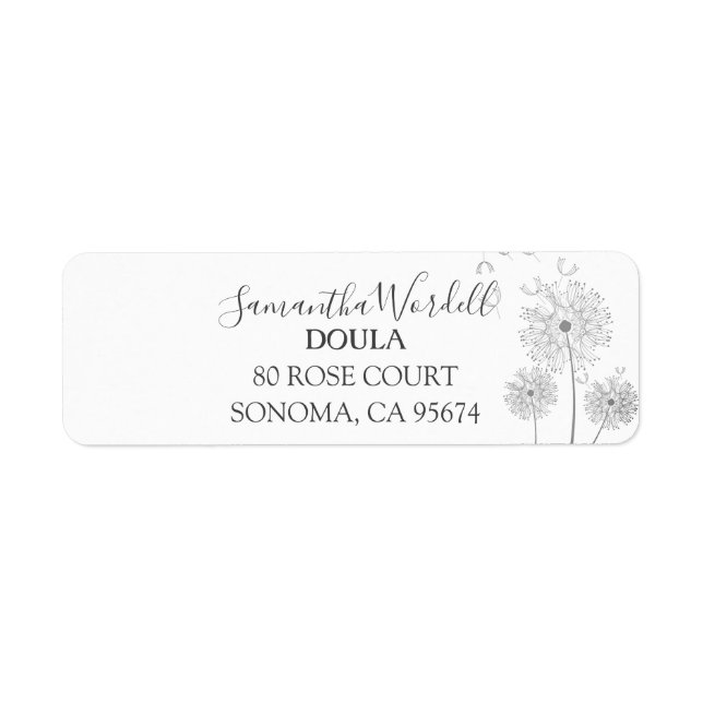 Birth Doula Or Midwife Return Address Label (Front)