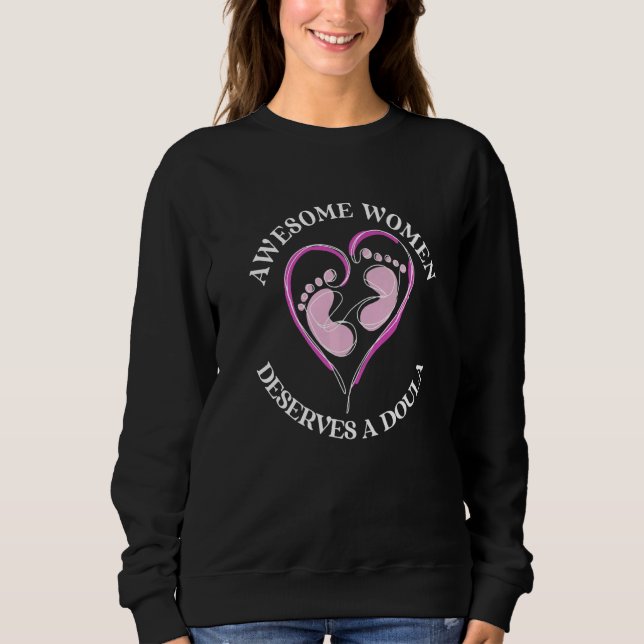 Birth Doula Proud Birth Worker Pregnancy Couch Mid Sweatshirt (Front)