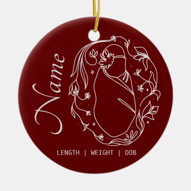 Birth Facts Custom Ornament (Front)