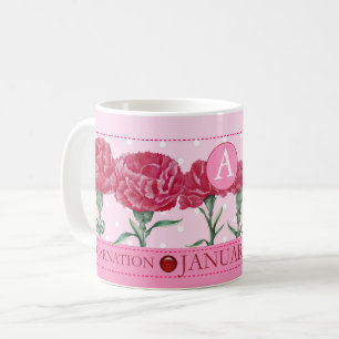 Birth Flower and Gem January Classic Mug