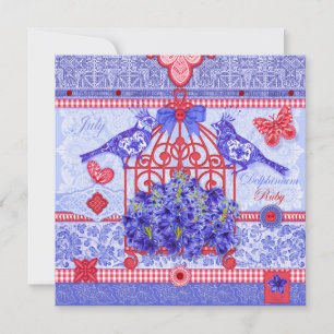 Birth Flower and Gem July Birdcage Card