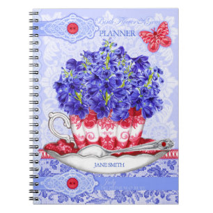 Birth Flower and Gem July Lace Notebook