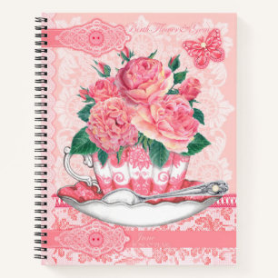 Birth Flower and Gem June Lace Lrge Notebook