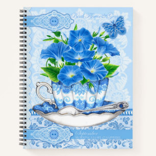 Birth Flower and Gem September Lace Lrge Notebook
