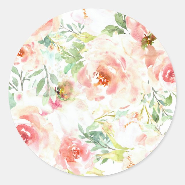 Birth Flower Classic Round Sticker (Front)