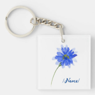 Birth Flower Cornflower Holiday gift Key Ring