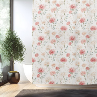 Birth Flower Jan Carnation Shower Curtain