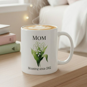 Birth Flower Lily of the Valley for Mum with Year Coffee Mug