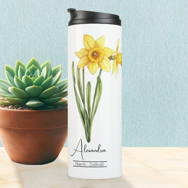 Birth Flower March Daffodil Thermal Tumbler (Creator Uploaded)