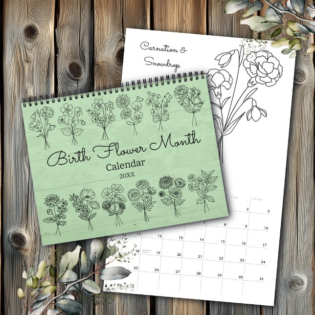 Birth Flower Month Boho Calendar (Creator Uploaded)