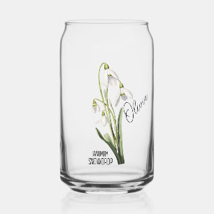 Birth Flower Month January Snowdrop Name Can Glass