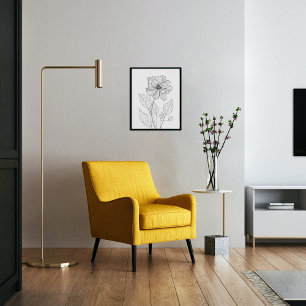 Birth flower month minimalist ink  poster