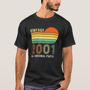 Birth In 2001 Retro Sun Vintage Birthday 1 T-Shirt