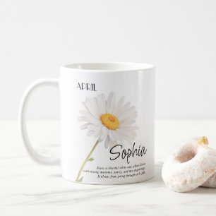 Birth Month April Flower Personalised Coffee Mug
