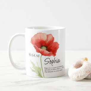 Birth Month August Flower Personalised Coffee Mug