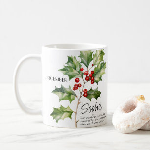 Birth Month December Flower Personalised Coffee Mug