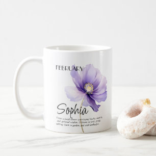Birth Month February Flower Personalised Coffee Mug