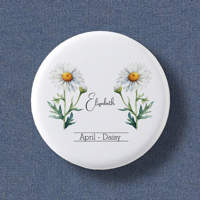 Birth Month Flower April Daisy 3 Cm Round Badge (Creator Uploaded)