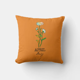 Birth Month Flower April Daisy Cushion