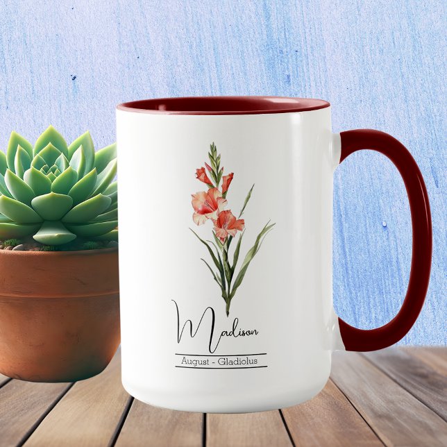 Birth Month Flower August Gladiolus Mug (Creator Uploaded)