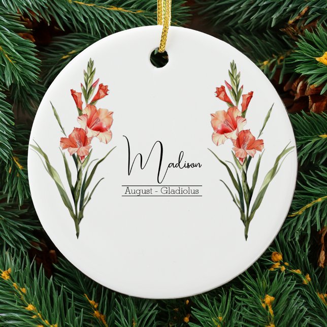 Birth Month Flower August Gladiolus Ornament (Creator Uploaded)