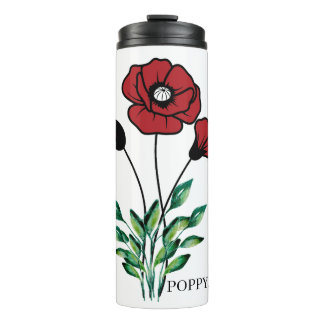 Birth Month Flower August Poppy  Thermal Tumbler