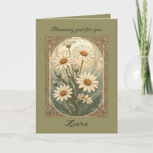 Birth Month Flower Daisy Bouquet Card