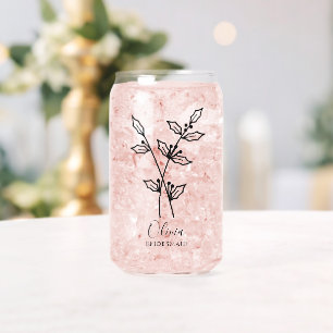 Birth Month Flower December Holly Berry Bridesmaid Can Glass