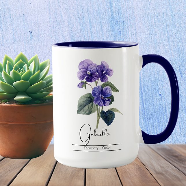 Birth Month Flower Febuary Violet Mug (Creator Uploaded)