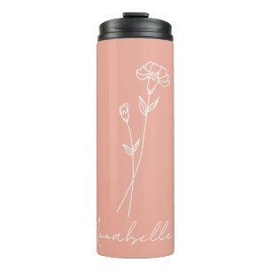 Birth Month Flower   January Birthday Gift Name Thermal Tumbler
