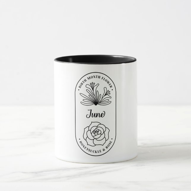 Birth  Month Flower June Honeysuckle/Rose Mug (Center)