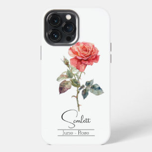 Birth Month Flower June Rose iPhone 13 Pro Max Case