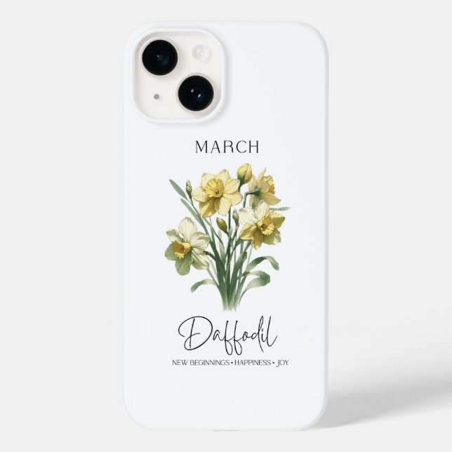 Birth Month Flower March daffodil Case-Mate iPhone Case (Back)