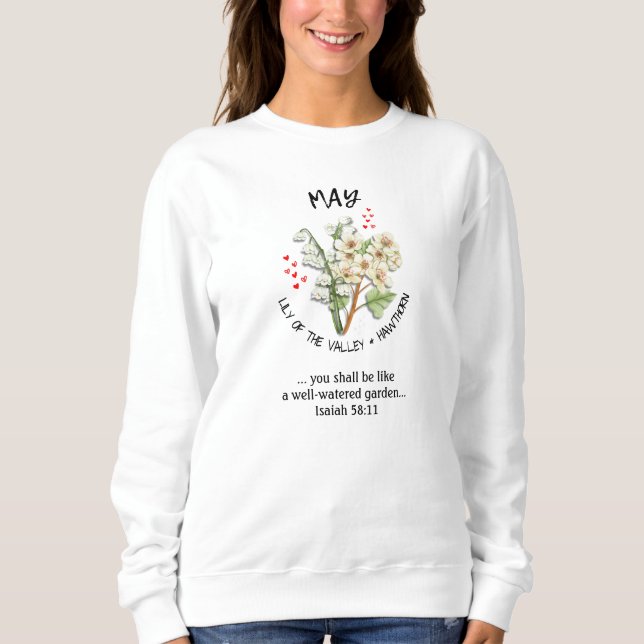 Birth Month Flower MAY Christian Sweatshirt (Front)