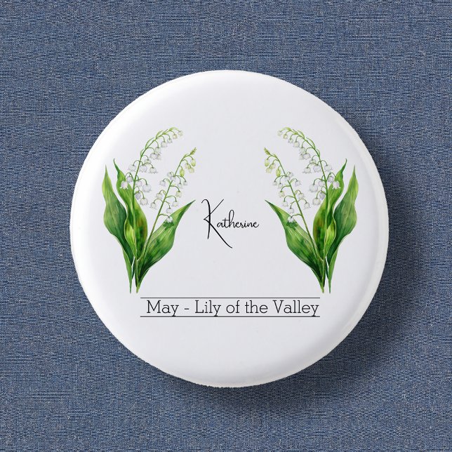 Birth Month Flower May Lily of the Valley 3 Cm Round Badge (Creator Uploaded)