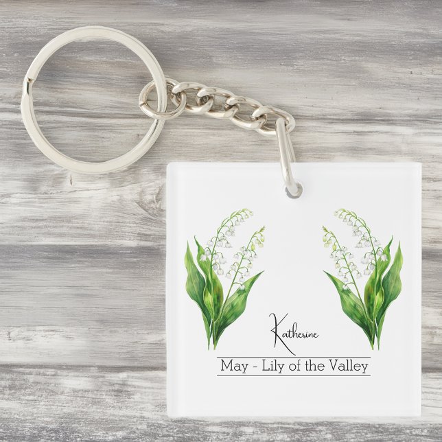 Birth Month Flower May Lily of the Valley Key Ring (Creator Uploaded)