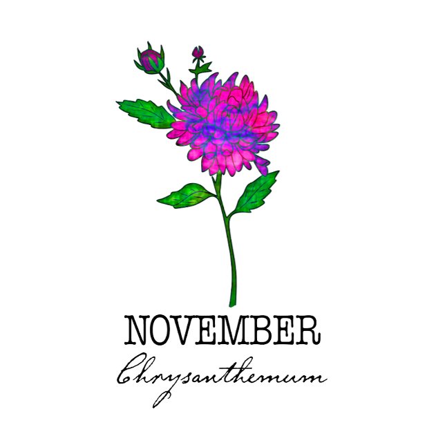 Birth Month Flower November Chrysanthemum Cushion (Creator Uploaded)