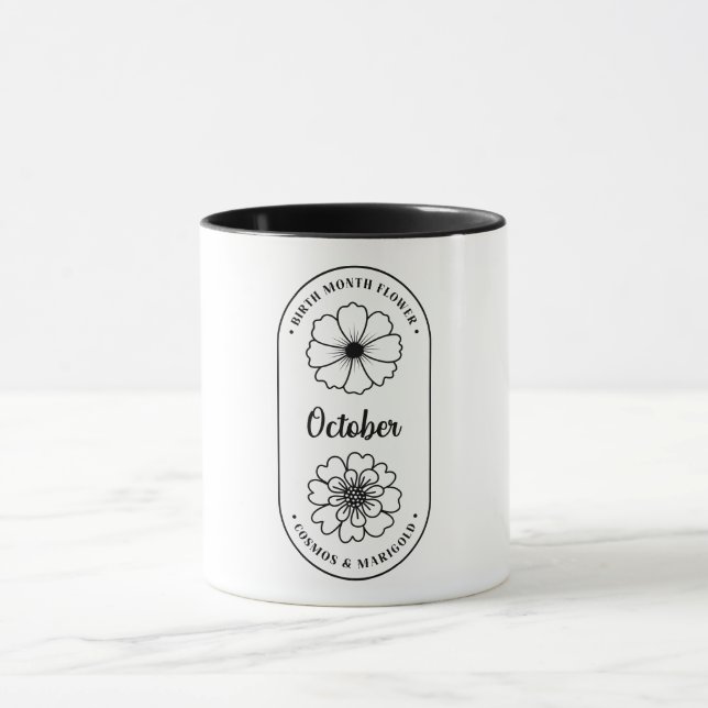 Birth  Month Flower October  Mug (Center)
