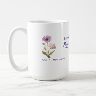 Birth Month Flower September Mum Personalise Coffee Mug