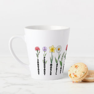 Birth Month Flowers: A Year of Blooms Latte Mug