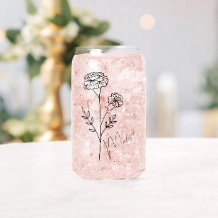  Birth Month Flowers October Marigold Bridesmaid Can Glass