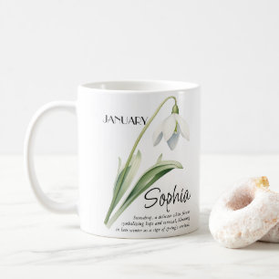 Birth Month January Flower Personalised Coffee Mug
