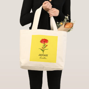 Birth Month January  Large Tote Bag