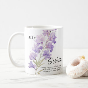Birth Month July Flower Personalised Coffee Mug