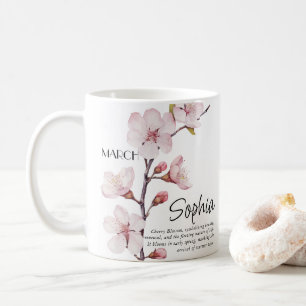 Birth Month March Flower Personalised Coffee Mug
