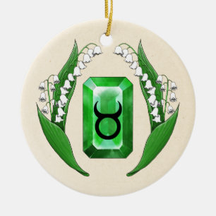 Birth Month May Taurus Ceramic Tree Decoration