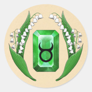 Birth Month May Taurus Classic Round Sticker